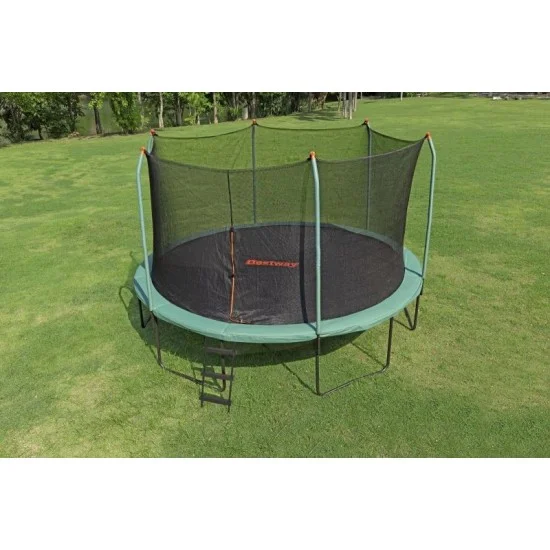 bestway 4.27m x 2.86m xtreme air trampoline 1 trampoline 1 spring-loading tool 6 anchors 12 foot pads 1 ladder age 6